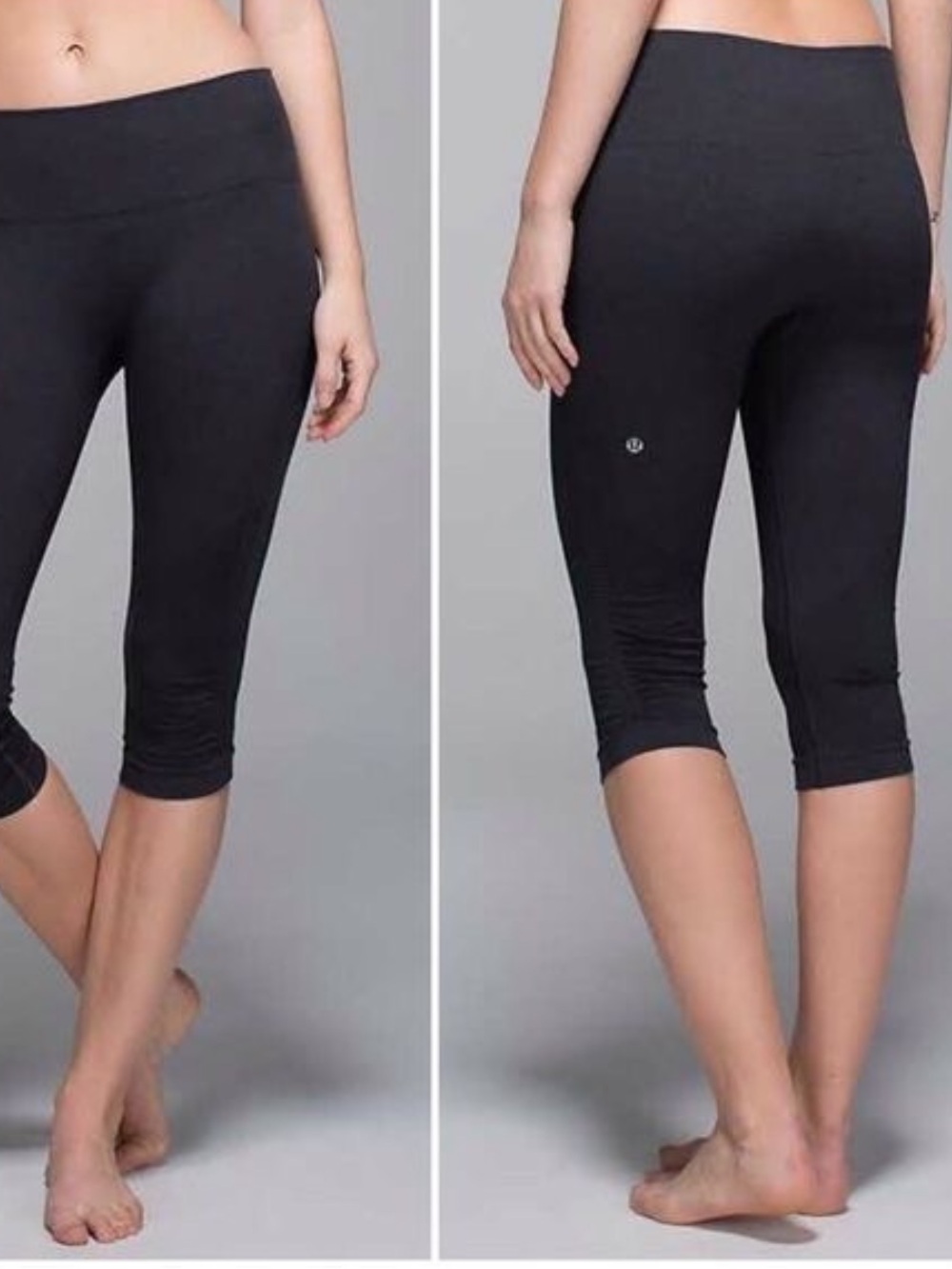 lululemon In The Flow Crop Mid -Rise Leggings in Heather Gray